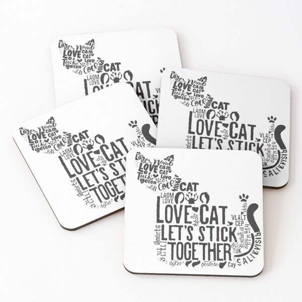 Item preview, Love Cat Let's Stick Together designed and sold by RATHERGOODMEDIA.