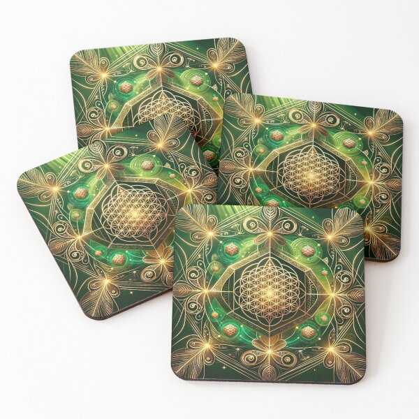 Item preview, Green Gold Flower of Life Centre designed and sold by Kiwiaroha.
