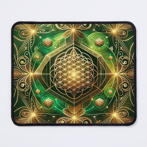 Item preview, Green Gold Flower of Life Centre designed and sold by Kiwiaroha.