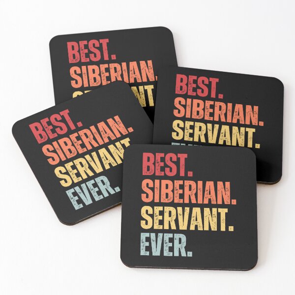 Item preview, Retro Vintage BEST. SIBERIAN. SERVANT. EVER  Distressed Siberian Cat Funny Sticker Quote designed and sold by CanvasThread.