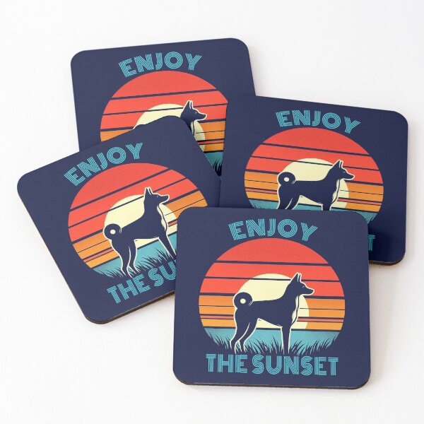 Item preview, Enjoy the Sunset - Retro - Basenji designed and sold by MugshotsAndMore.