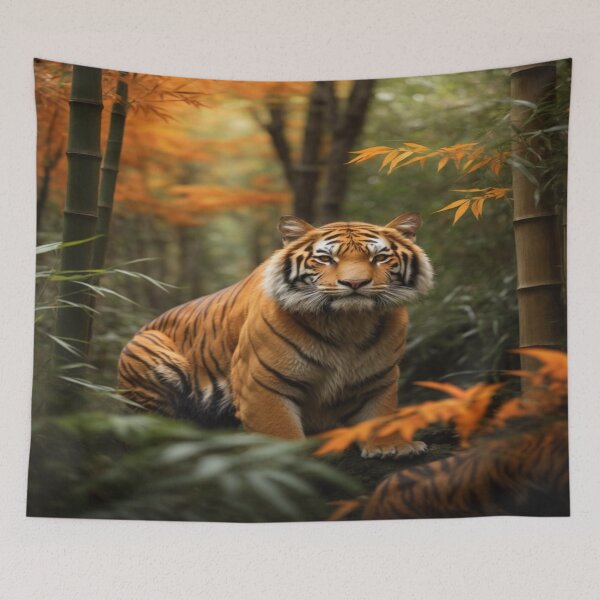 Item preview, Regal Tiger in Bamboo Grove designed and sold by Enchanting Art Vista.