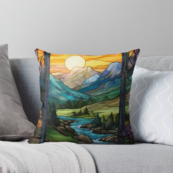 Item preview, Stained Glass Landscape Art designed and sold by FrostyForge.