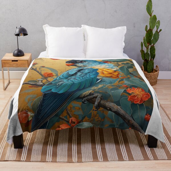 Item preview, Lorikeet Standing in turquoise water with red sun designed and sold by Rockwpapart.