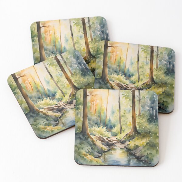 Item preview, Enchanted Forest Retreat: Sunlit Clearings and Whispering Trees - Watercolor Landscape designed and sold by 5lav.