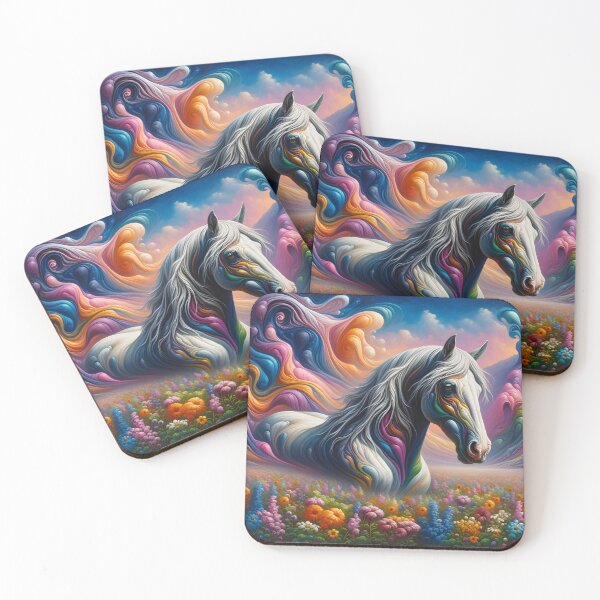 Item preview, Horse in a flower meadow designed and sold by Pferde-Fanshop.