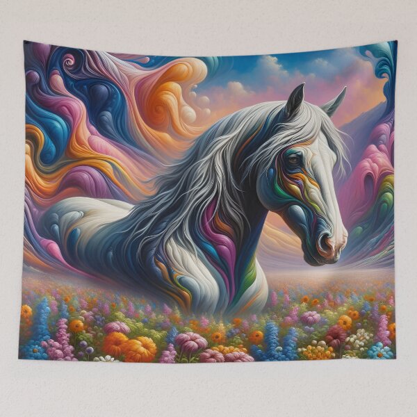 Item preview, Horse in a flower meadow designed and sold by Pferde-Fanshop.
