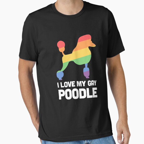 Vintage Gay Pride Flag Poodle T-Shirt - Lgbt Pride T-Shirt