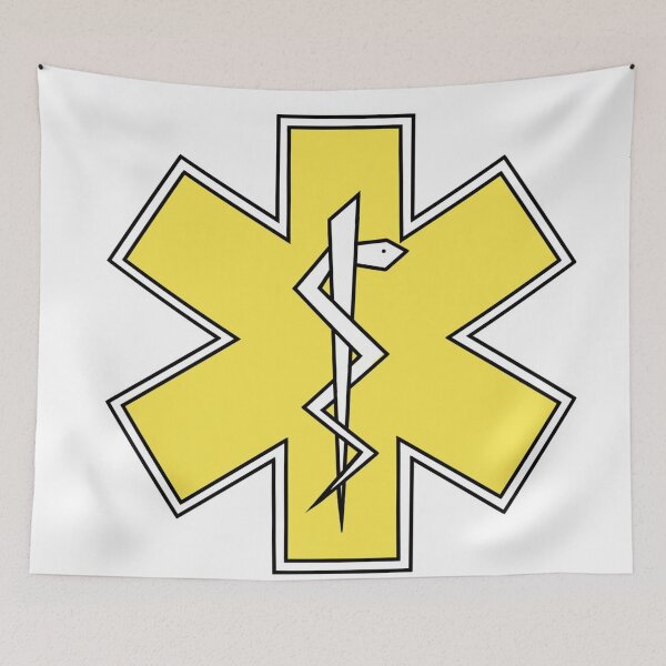 Item preview, White on Yellow Star of Life designed and sold by Mothrrr.