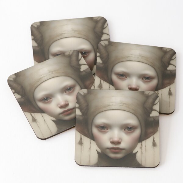 Item preview, Creepy Child with Monstrous Headdress designed and sold by Pixel Press Prints.