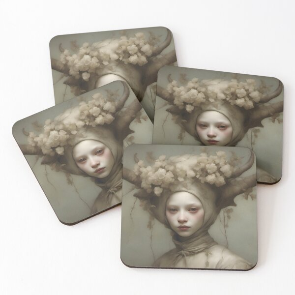 Item preview, Creepy Child with Monstrous Headdress designed and sold by Pixel Press Prints.