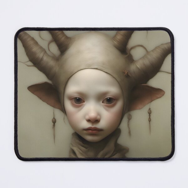 Item preview, Creepy Child with Monstrous Headdress designed and sold by Pixel Press Prints.