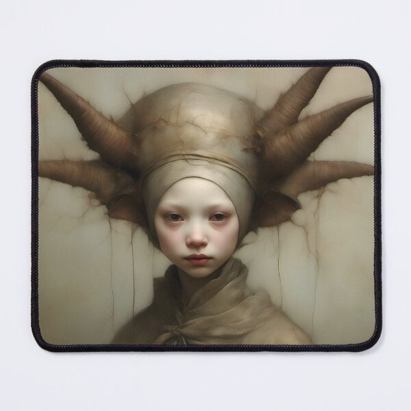 Item preview, Creepy Child with Monstrous Headdress designed and sold by Pixel Press Prints.