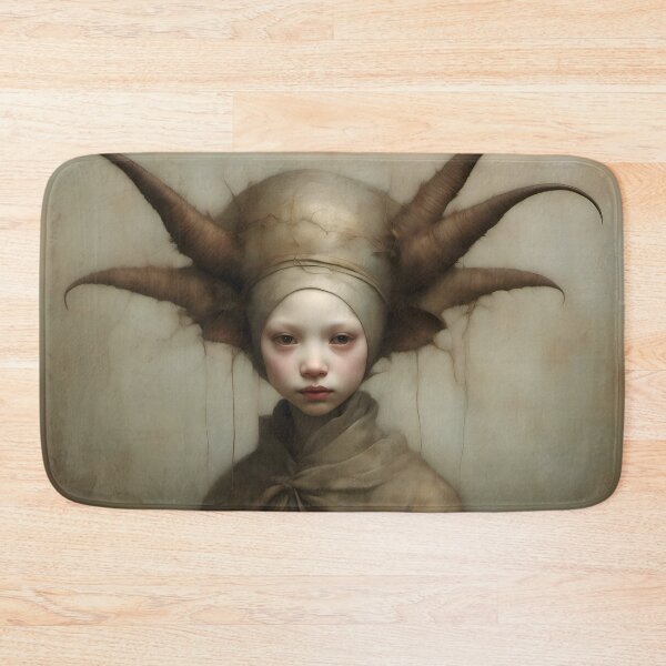 Item preview, Creepy Child with Monstrous Headdress designed and sold by Pixel Press Prints.