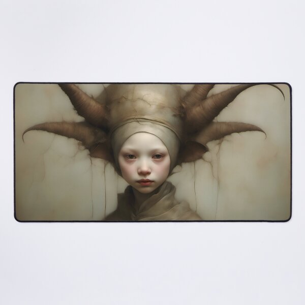 Item preview, Creepy Child with Monstrous Headdress designed and sold by Pixel Press Prints.
