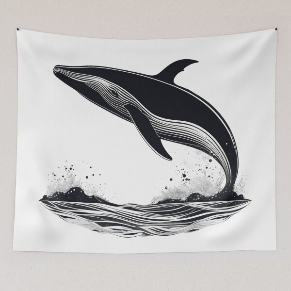 Item preview, A whale leaping out of the sea designed and sold by JangmiHorang.
