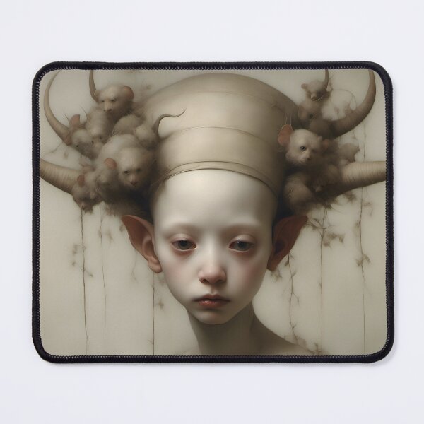 Item preview, Creepy Child with Monstrous Headdress designed and sold by Pixel Press Prints.
