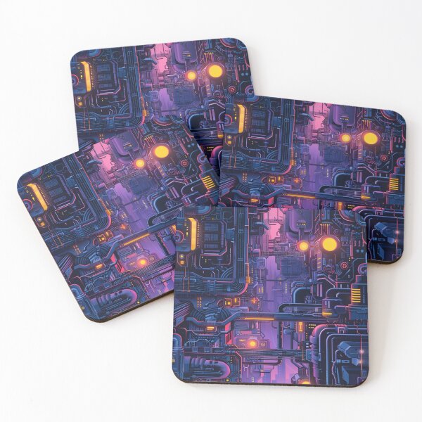 Item preview, Cyberpunk Future Techno Neon Lights Pattern designed and sold by GrinGalore.
