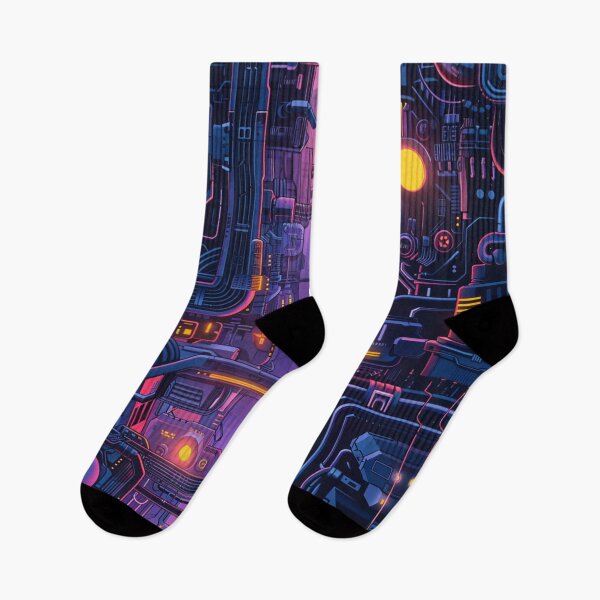 Item preview, Cyberpunk Future Techno Neon Lights Pattern designed and sold by GrinGalore.