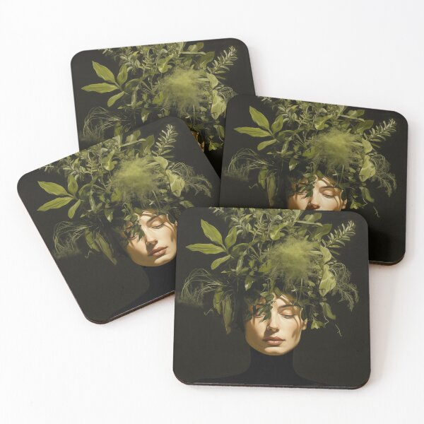 Item preview, Woman of the Plants - Woman with flower head boho modern unique art designed and sold by olivergraham.