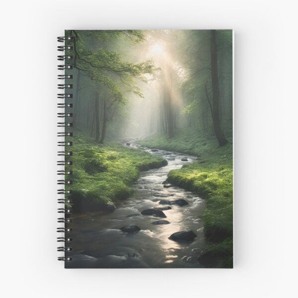 Item preview, Beautiful green forest, dark mode tones, long exposure picture, small river. designed and sold by digoarpi.