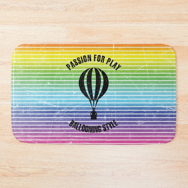 Item preview, Black silhouette of a man in a balloon against the background of rainbow stripes designed and sold by HarridanCreates.
