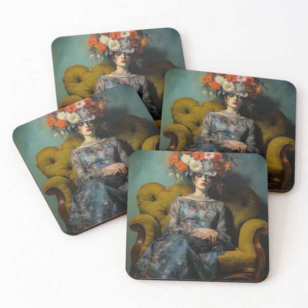 Item preview, Woman of Class - Woman with flower head boho modern unique art designed and sold by olivergraham.