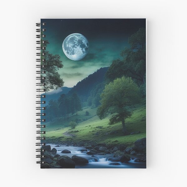 Item preview, Beautiful green night forest, dark mode tones, long exposure picture, small river. designed and sold by digoarpi.