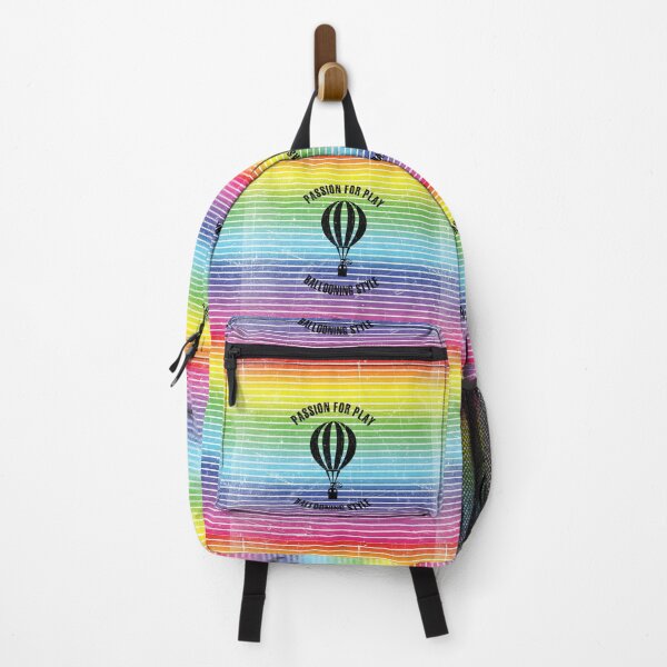 Item preview, Black silhouette of a woman in a balloon against the background of rainbow stripes designed and sold by HarridanCreates.