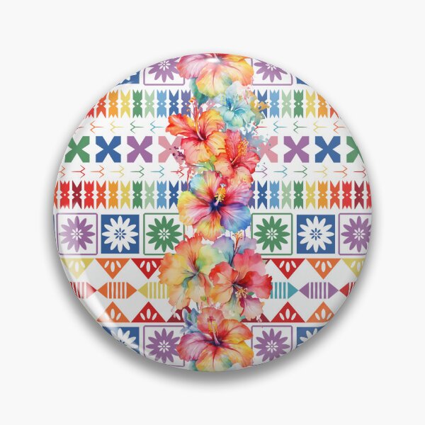Item preview, Fiji Tropical Island Rainbow Hibiscus Pattern designed and sold by lolomastudio.