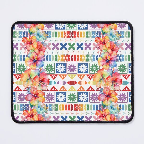 Item preview, Fiji Tropical Island Rainbow Hibiscus Pattern designed and sold by lolomastudio.