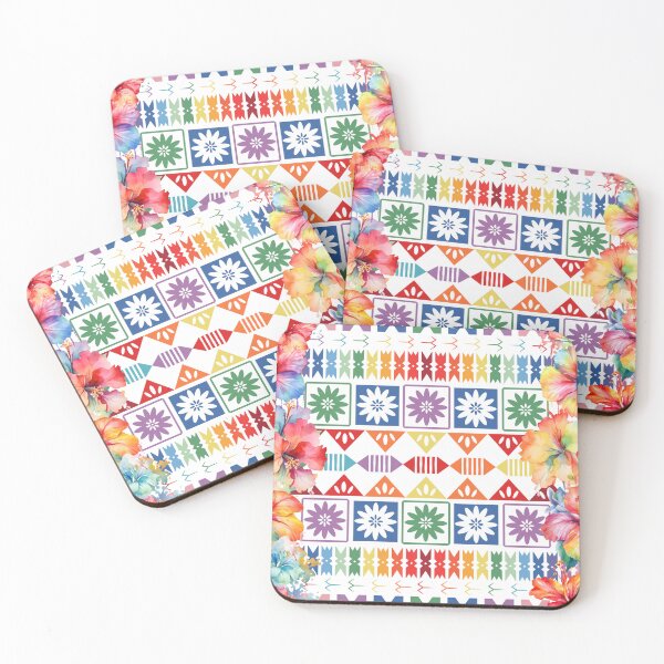 Item preview, Fiji Tropical Island Rainbow Hibiscus Pattern designed and sold by lolomastudio.