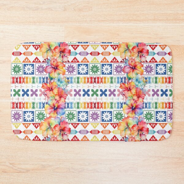Item preview, Fiji Tropical Island Rainbow Hibiscus Pattern designed and sold by lolomastudio.