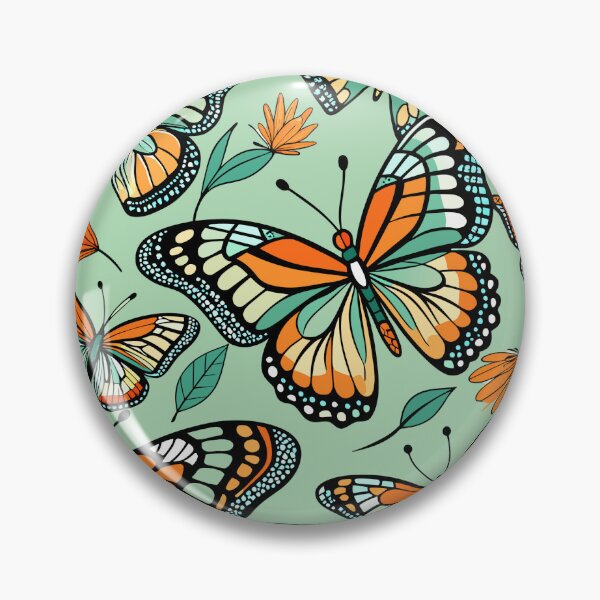 Item preview, Timeless Elegance: Mini Monarch Butterfly Vintage Line Drawing Wallpaper Patterns designed and sold by Rosa Elena Albornoz Mendez.