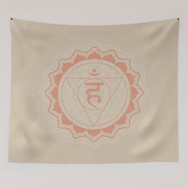 Item preview, Throat Chakra Mandala - Dove + Coral designed and sold by Irene Estelle.