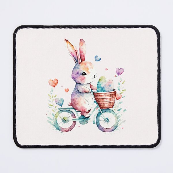 Item preview, Easter bunny with eggs and flowers, cute watercolor pastel designed and sold by Margival.