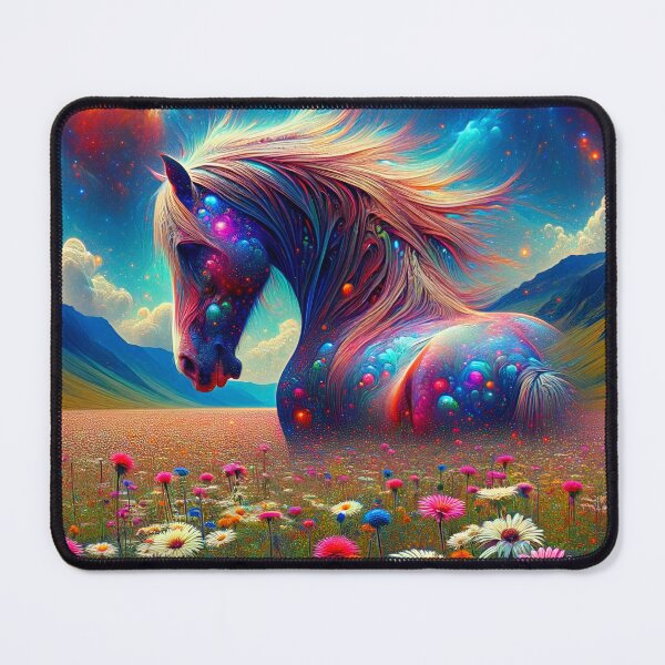 Item preview, Horse in flower meadow designed and sold by Pferde-Fanshop.