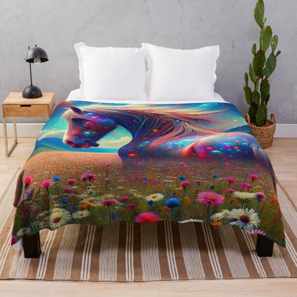 Item preview, Horse in flower meadow designed and sold by Pferde-Fanshop.