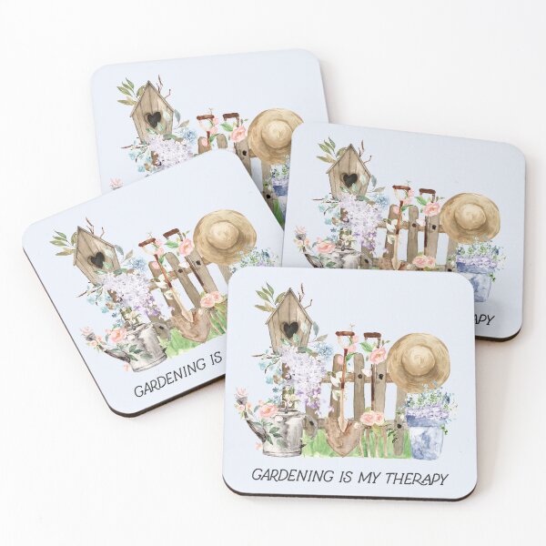 Item preview, Watercolor Floral Gardening Tools and Quote designed and sold by Nature Hues.