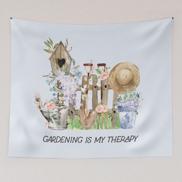 Item preview, Watercolor Floral Gardening Tools and Quote designed and sold by Nature Hues.