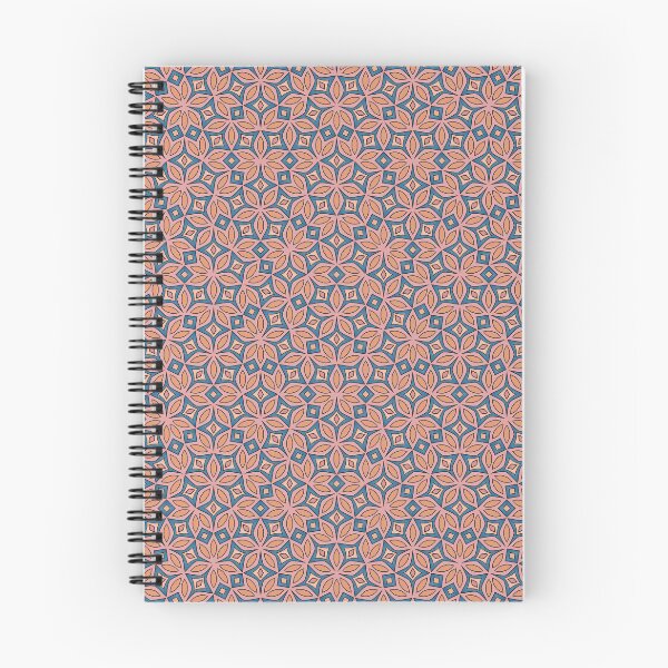 Item preview, Pretty terracotta floral pattern on a blue background designed and sold by HumeurMandarine.