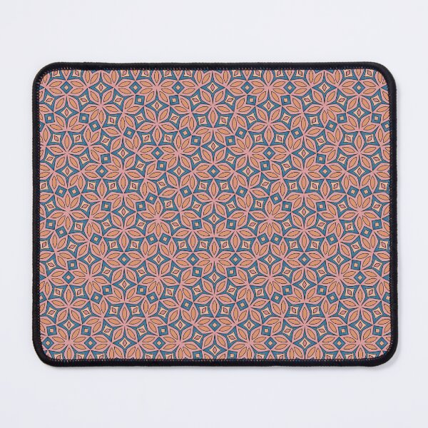 Item preview, Pretty terracotta floral pattern on a blue background designed and sold by HumeurMandarine.