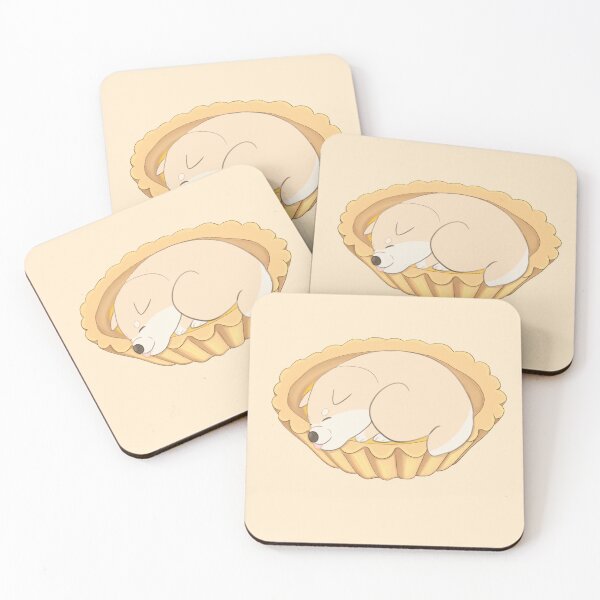 Item preview, Sweet egg tart dessert with shiba inu designed and sold by ShibaInuArt.