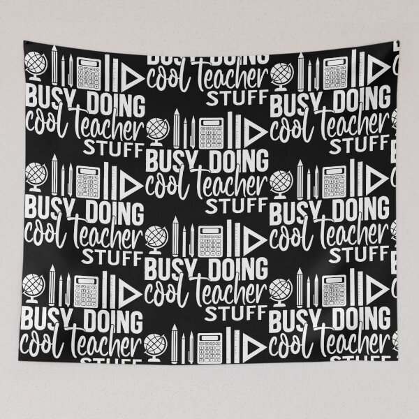 Item preview, Busy doing cool teacher stuff - white designed and sold by EmeraldeaArt.