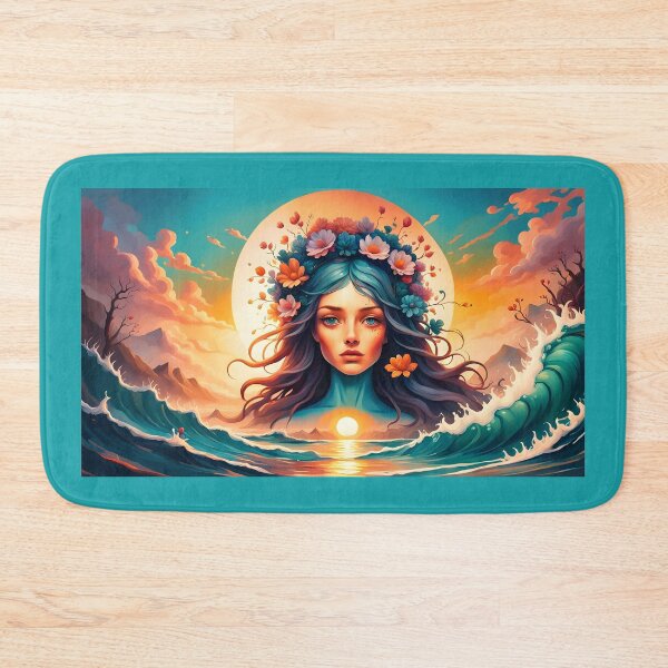 Item preview, Beautiful girl with a flower on her head Sticker designed and sold by Volcano17.