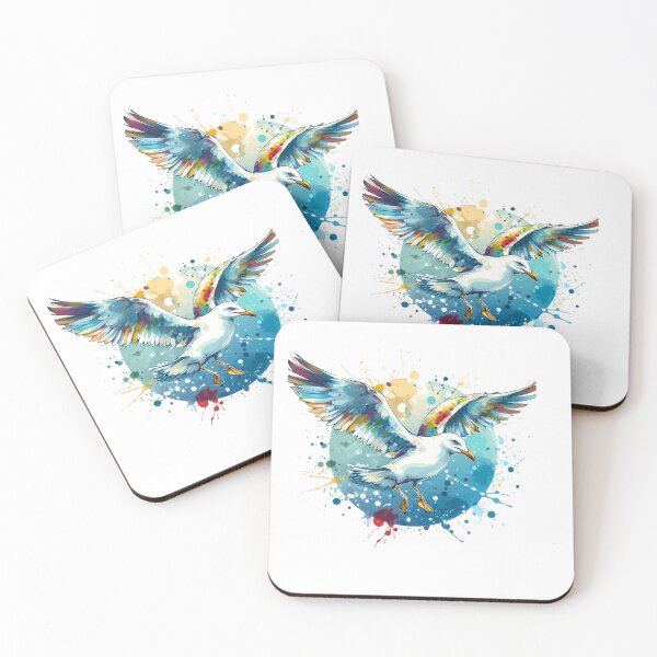 Item preview, A beautiful image of a seagull with a colorful background designed and sold by Marcoshop10.