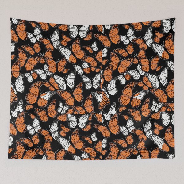 Item preview, Monarch Butterflies are in Shadow Orange Black and White designed and sold by Rosa Elena Albornoz Mendez.