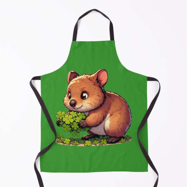 Item preview, Happy Cute Quokka picking clover designed and sold by Irbisinthebox.