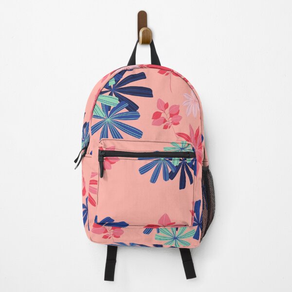 Item preview, A Lush Floral Pattern - Blue-Green and Pink Flowers on Light Blue Background designed and sold by Hill Strom.