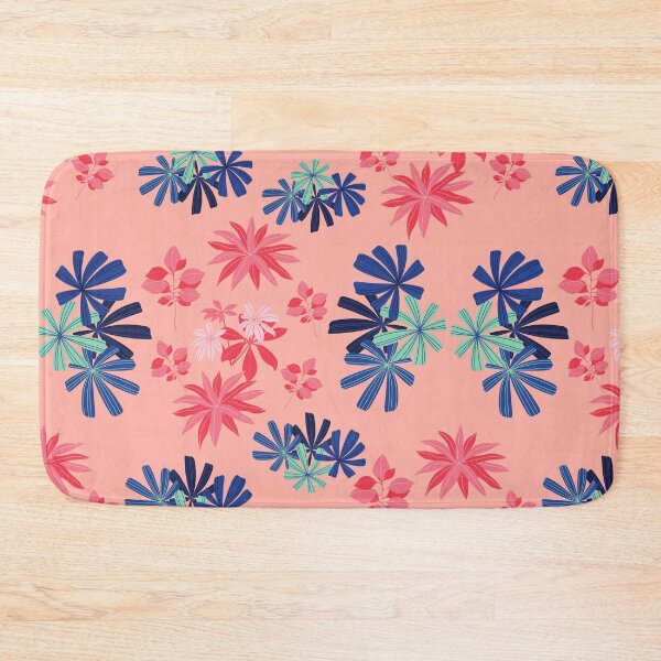Item preview,  A Lush Floral Pattern - Blue-Green and Pink Flowers on Light Blue Background designed and sold by Hill Strom.
